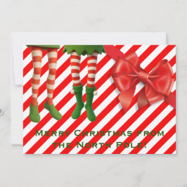 Funny Elf Legs Holiday Card | North Pole Mischief  Feestdagenkaart