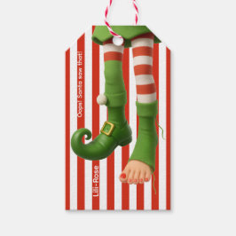 Funny Elf Legs | North Pole Mischief Wrapping Cadeaulabel