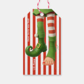 Funny Elf Legs | North Pole Mischief Wrapping Cadeaulabel (Achterkant)