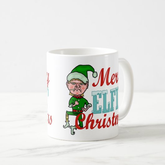 Funny Elf Merry Elfin Kerstmis Koffiemok (Voorkant rechts)