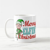 Funny Elf Merry Elfin Kerstmis Koffiemok (Links)