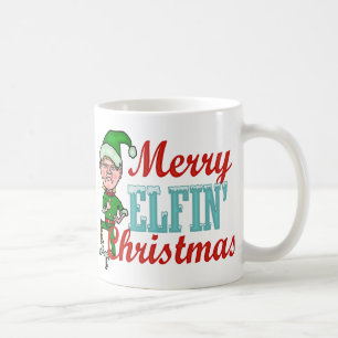 Funny Elf Merry Elfin Kerstmis Koffiemok