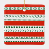 Funny Elf, mijn eerste kerstrood-groene Keramisch Ornament (Achterkant)