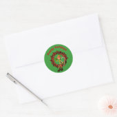 Funny Elf op Wreater Kerstfeestdag Ronde Sticker (Envelop)