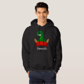 Funny elf oren rood groen pet gepersonaliseerd hoodie (Voorkant volledig)
