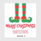 Funny elf poten aangepast met kerstkus vinyl sticker (Vel)