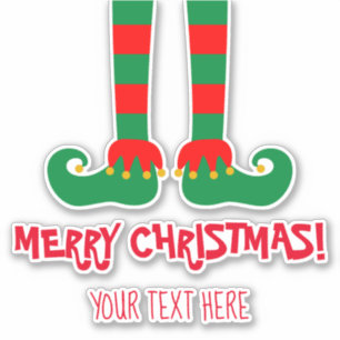 Funny elf poten aangepast met kerstkus vinyl sticker