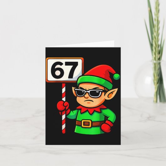 Funny Elf Six Seven 6 7 Meme Christmas Costume 67  Kaart (Voorkant)