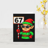 Funny Elf Six Seven 6 7 Meme Christmas Costume 67  Kaart (Gele Bloem)