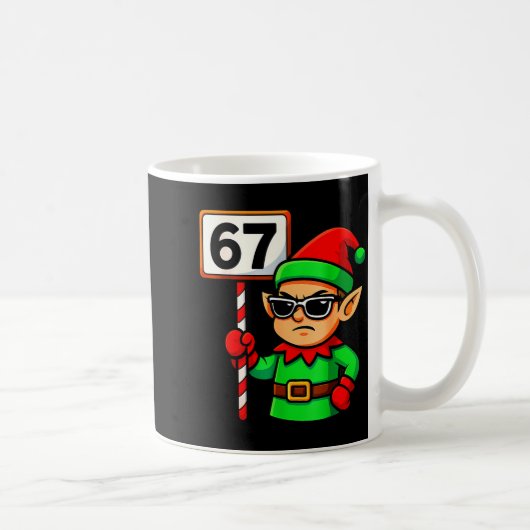Funny Elf Six Seven 6 7 Meme Christmas Costume 67  Koffiemok (Rechts)