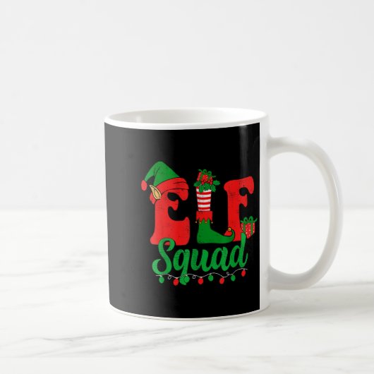 Funny Elf Squad Santa Hat Family Matching Christma Koffiemok (Rechts)