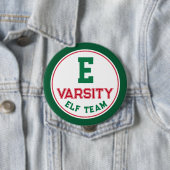 Funny Elf Team Christmas Button Pin (In situ)
