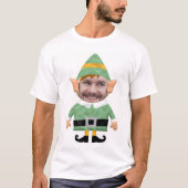 Funny elf voeg foto's toe, aangepast sjabloon Kers T-shirt (Voorkant)