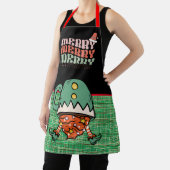  Funny Elf Zwart en groen jute Schort (Insitu)