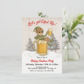 Funny Elfed Up Beer Holiday Christmas Party Kaart (Staand voorkant)