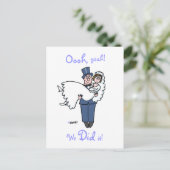 Funny Elopement Aankondiging Briefkaart Sjabloon (Staand voorkant)