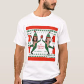 Funny Elves 1e Kerstkerst, met rood groen, aangepa T-shirt (Voorkant)