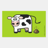 Funny Embarrassed Pooping Cow Rechthoekige Sticker (Voorkant)