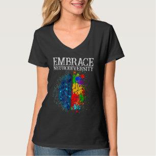 Funny Embrace Neurodiversity Brain ADHD Autisme Aw T-shirt