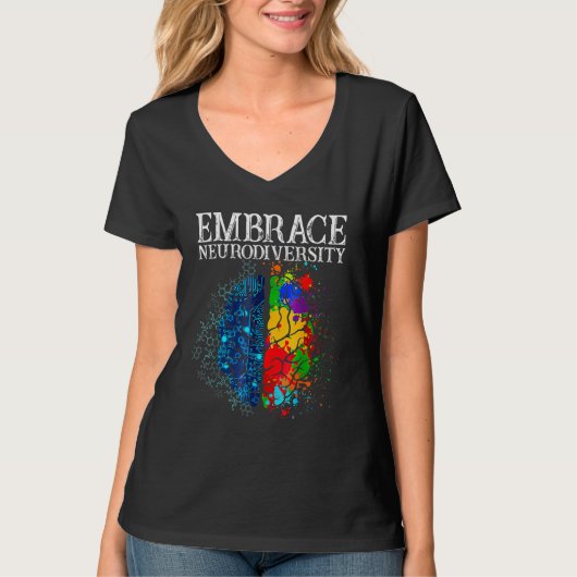 Funny Embrace Neurodiversity Brain ADHD Autisme Aw T-shirt (Voorkant)