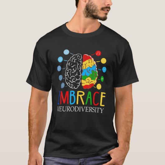 Funny Embrace Neurodiversity Brain ADHD Autisme Aw T-shirt (Voorkant)