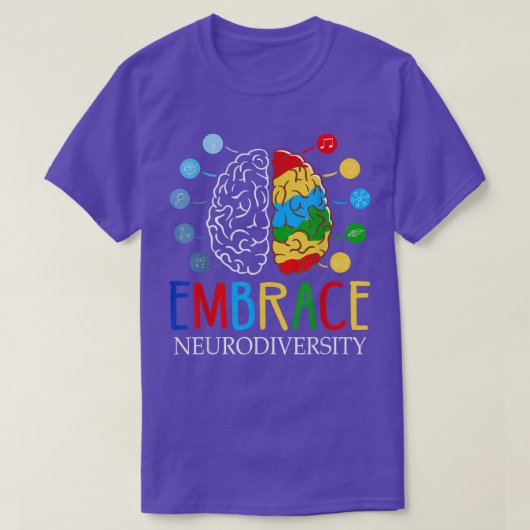 Funny Embrace Neurodiversity Brain ADHD Autisme Aw T-shirt (Design voorkant)