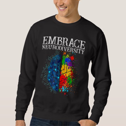 Funny Embrace Neurodiversity Brain ADHD Autisme Aw Trui (Voorkant)