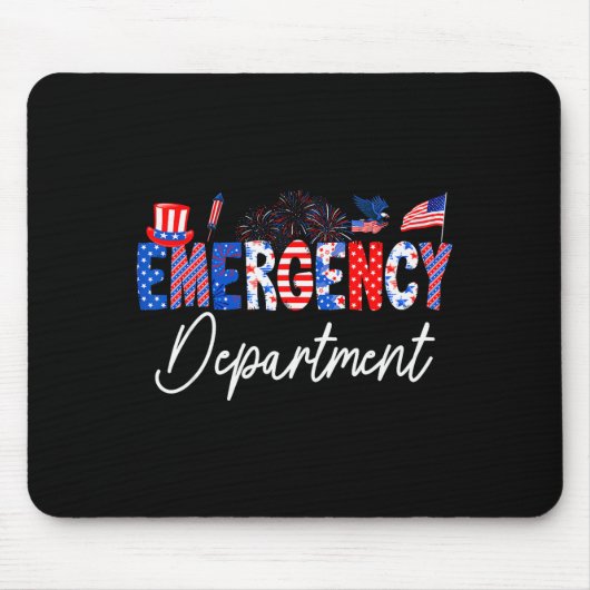 Funny Emergency Department Er Nurse Usa Flag 4th O Muismat (Voorkant)
