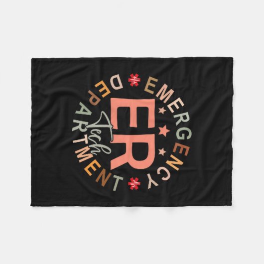 Funny Emergency Department Tech Emergency Room Tec Fleece Deken (Voorkant (Horizontaal))