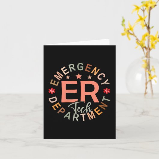 Funny Emergency Department Tech Emergency Room Tec Kaart (Gele Bloem)
