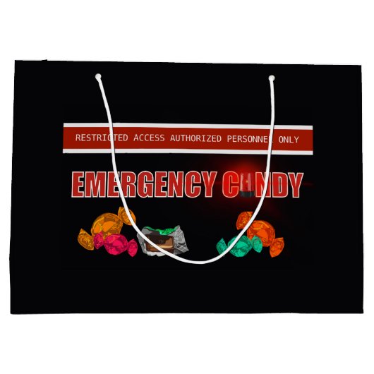 Funny Emergency Snoep Safety First Groot Cadeauzakje (Achterkant)