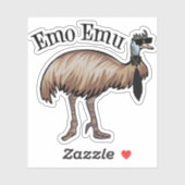 Funny Emo Emu Sticker (Vel)