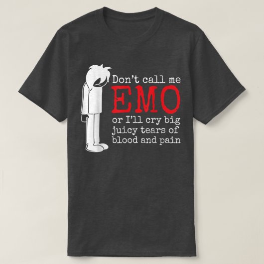 Funny Emo Shirt for Boys Emo Alt Clothing Emocore  (Design voorkant)