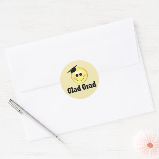 Funny Emoji Afstuderen Ronde Sticker (Envelop)