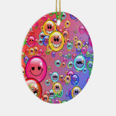 Funny Emoji Bubbles Keramisch Ornament (Rechts)