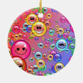 Funny Emoji Bubbles Keramisch Ornament (Achterkant)