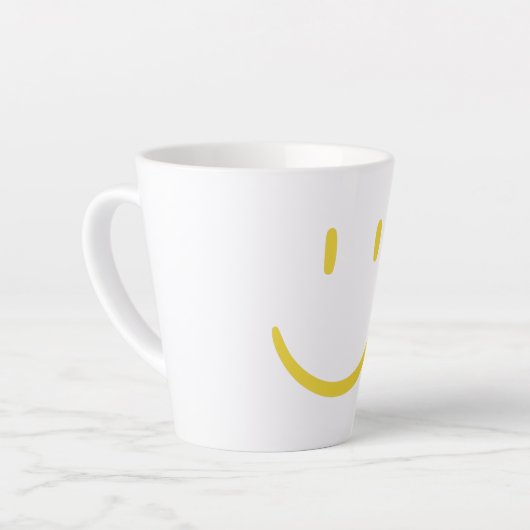 Funny Emoji Face Latte Mok (Linkerhoek)