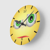Funny Emoji Face Ronde Klok (Hoek)