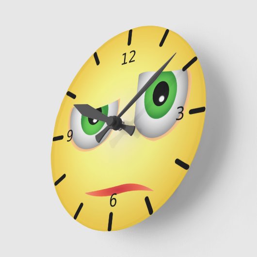 Funny Emoji Face Ronde Klok (Hoek)