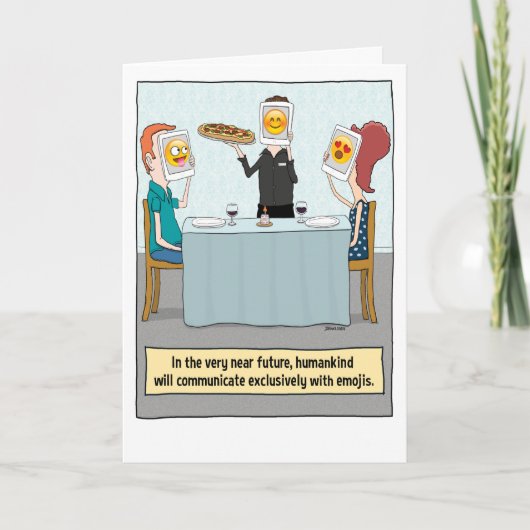 Funny Emoji Faces Birthday Kaart (Voorkant)