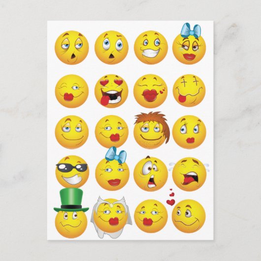 Funny Emoji Faces Cool Geweldige glimlachen Briefkaart (Voorkant)