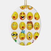 Funny Emoji Faces Cool Geweldige glimlachen Keramisch Ornament (Rechts)
