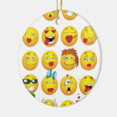 Funny Emoji Faces Cool Geweldige glimlachen Keramisch Ornament (Links)