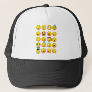 Funny Emoji Faces Cool Geweldige glimlachen Trucker Pet