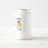 Funny Emoji "Gedaan" Afstuderen Bierpul (Voorkant links)