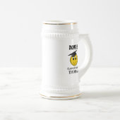 Funny Emoji "Gedaan" Afstuderen Bierpul (Voorkant rechts)