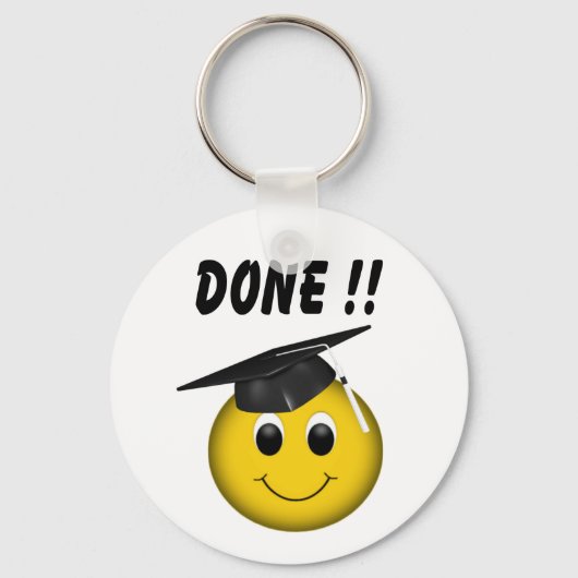 Funny Emoji "Gedaan" Afstuderen Sleutelhanger (Voorkant)