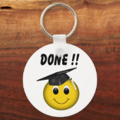 Funny Emoji "Gedaan" Afstuderen Sleutelhanger (Voorkant)