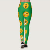 Funny Emoji leggings | Cute Green Leggings (Achterkant)