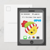 Funny Emoji over Happy Kerstmis Aankondigingskaart (Voorkant / Achterkant)